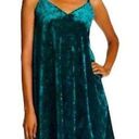 Bobeau Sz M  Green Velvet Spaghetti Strap Dress Photo 0