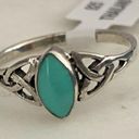 Sterling Silver Imitation Turquoise and  Marquise Ring Size 8 Photo 3