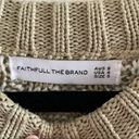 Faithfull the Brand  Teale Chunky Cable Knit Sweater in Mocha Stripe Small Photo 8