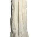 Jolt  Boho Burnout High Low Maxi Dress L Cream Sleeveless Keyhole Elastic Waist Photo 0