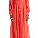 Kimberly  Goldson Lesli Clip Dot Long Sleeve Maxi Dress Women's Small Coral NWOT Photo 9