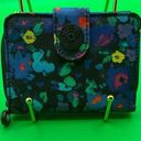 Kipling A Very Cute Sold Out Nylon  Beautiful Blue Floral Snap Wallet Photo 0