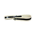 White House | Black Market  Belt  3" Black Patent Leather & Beige Woven Straw 2XL Photo 3