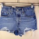 Levi Strauss & CO. NWT Levi's Women's 501 High Rise Cut-Off Denim Shorts Blue Size 25 Distressed Photo 1