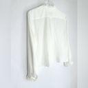 J.Crew  Drapey Ruffle Trim Ivory Viscose Blend Button Down Blouse Shirt Size M Photo 7