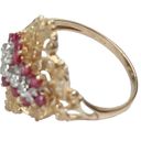 Ruby 10K 10KT Yellow Gold Diamond +  Ring Sz 8 Photo 4