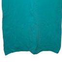 Talbots  Rib Round Neck Shift Midi Dress Women 10 Sleeveless Stretch Teal Green Photo 4