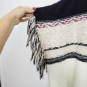 a.n.a  A New Approach Womens Medium Bohemian Chunky Knit Fringe Poncho Sweater Photo 6