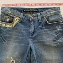 DKNY  Ludlow Cropped Boyfriend Fit Denim Pants Distressed Patches & Lace Jeans 2 Photo 3