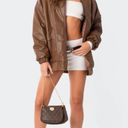 Edikted Faux Leather Oversized Bomber Jacket Photo 2