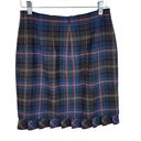 CAbi  Multicolor Plaid Pleated Bottom Straight Lined Mini Skirt Pockets Size 6 Photo 1