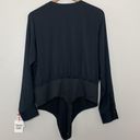 Open Edit Nordstrom  Long Sleeve Deep V Bodysuit Black Size XL NWT Photo 7