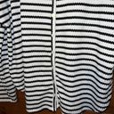 Arizona Jeans Arizona Jean Co Black & White Striped Button Front Long Sleeve Top Large Photo 3