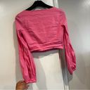 STAUD  Pink Crop Top Puff  Longsleeve Photo 1