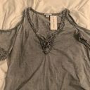 Angela Mara Open Shoulder Lace Top Size XS Photo 1