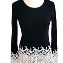 INC . International Concepts Black with Lace Sweater top size lg Photo 0