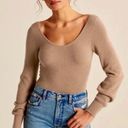 Abercrombie & Fitch  brown Scoop Neck Balloon Sleeve Sweater Bodysuit Photo 1