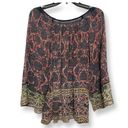 Tracy Reese Plenty  Womens Tunic Top Multicolor Floral Long Sleeve Petites P Photo 3