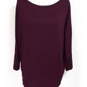 cupio Dark Purple Long Sleeved Loose Soft Sweater Top Photo 0