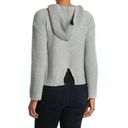 Abound  Womens Gray Hooded Back Slit Cozy Rib Knit Pullover Sweater Photo 1