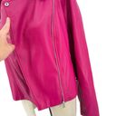 Eloquii  Faux Leather Moto Jacket Very Berry Pink Plus Size 22/24 Photo 4