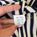 Oak + Fort  Navy Blue Stripe Short Sleeve Top Photo 6