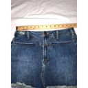 One Teaspoon  Trucker Skirt Size 26 US 4 Blue Raw Hem Frayed Mini Distressed Boho Photo 4