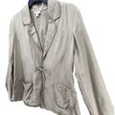 J.Jill  Blazer Jacket Womens Size XS Tan Linen Blend Tie Front Blazer Lagenlook Photo 1