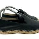 Free People  Black Leather Espadrille Flats Women's 8 US Photo 2