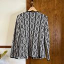 Nine West  Geometric Blazer Cardigan Jacket Black White Open Front Pockets Sz 6 Photo 1