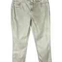 Chico's Chico’s Platinum SZ 1 (8) Crop Jeans Mid-Rise Stretch Pockets Beige Stonewash Photo 0