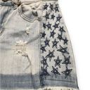 Indigo Rein  Mid Rise Blue Jean Frayed American Flag Hem Shorts Size 3/27 Photo 2