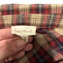 Hem & Thread  Brown & Red Plaid Long Sleeve Button Up with Tie Front Size Small Photo 3