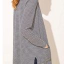 Loft  Striped Pocket Open Front Linen Blend Cardigan Photo 1