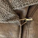 Sam Edelman Faux Suede Wool Blend Brown Shearling Collared Jacket - Large Photo 7