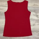 Karen Scott Red Sleeveless Scoop Neck Tank Top Size PM Photo 3