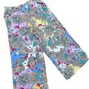 Anne Klein  Jeans Multi Color Wide Leg Paisley Palazzo Cropped Boho Pants Size S Photo 0