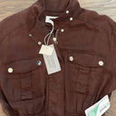 Dear John New!  AUSTIN DROP SHOULDER Denim Belted Jacket in Dark Oak Size Small Photo 5