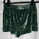 PINK - Victoria's Secret VICTORIAS SECRET PINK Green Velvet Sleep Shorts Button Front Elastic Waist M Photo 1