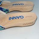 Dr. Scholls Ganni Dr Scholl’s Wooden Clogs in Check Blue Iris Size 10 New Photo 4