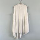 Akris Asymmetric Plisse Pleated Sleeveless White Babydoll Blouse Photo 5