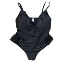 No Boundaries  One Piece Swimsuit Black Criss Cross‎ Side Lace Plus Size 3XL Photo 0