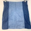 Free People  Two Tone Denim Mini Skirt Size 0 Photo 3