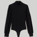 Madewell  Ribbed Puff Sleeve Black Turtleneck Bodysuit Photo 0