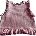 ZARA  pink knit sleeveless ruffled sweater size Small Photo 0