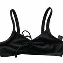 Topshop  Black Shiny Ruched Tie Bikini Top Size US 8 NWT Photo 0