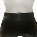 Good American  Women 1 Small Leatherette Sports Bra Black Faux Leather V Back NWT Photo 2