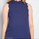 Modcloth  Outstanding Scallops Sleeveless Blouse Navy Blue 4X Photo 2