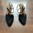 Enzo Angiolini  Made in Spain Vintage Black Satin Kitten Heels 6.5 Photo 1