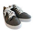 Twisted  Kix Sneakers Women 10 Gray Side Zippered Lace Up Canvas Sneakers NWOT Photo 4